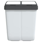 vidaXL Duo Mülleimer Weiß 2x25 L