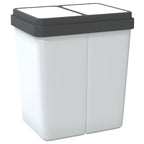 vidaXL Duo Mülleimer Weiß 2x25 L