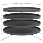 vidaXL Pizzableche 4 Stk. mit Gestell Ø 28 cm Stahl