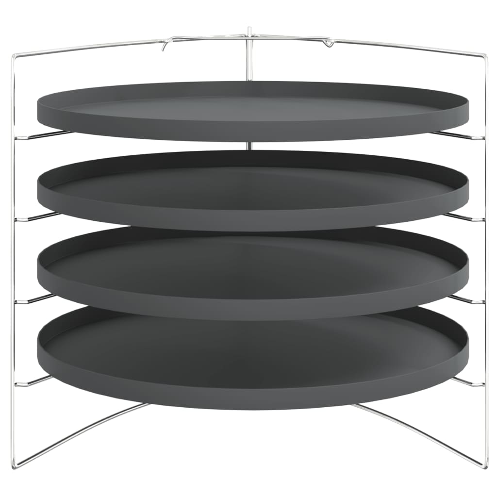 vidaXL Pizzableche 4 Stk. mit Gestell Ø 28 cm Stahl
