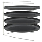 vidaXL Pizzableche 4 Stk. mit Gestell Ø 28 cm Stahl