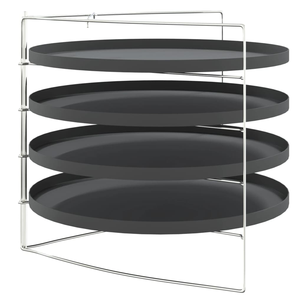 vidaXL Pizzableche 4 Stk. mit Gestell Ø 28 cm Stahl