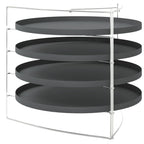 vidaXL Pizzableche 4 Stk. mit Gestell Ø 28 cm Stahl