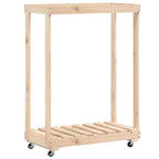 vidaXL Kaminholzregal mit Rollen 76,5x40x108 cm Massivholz Kiefer