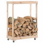 vidaXL Kaminholzregal mit Rollen 76,5x40x108 cm Massivholz Kiefer