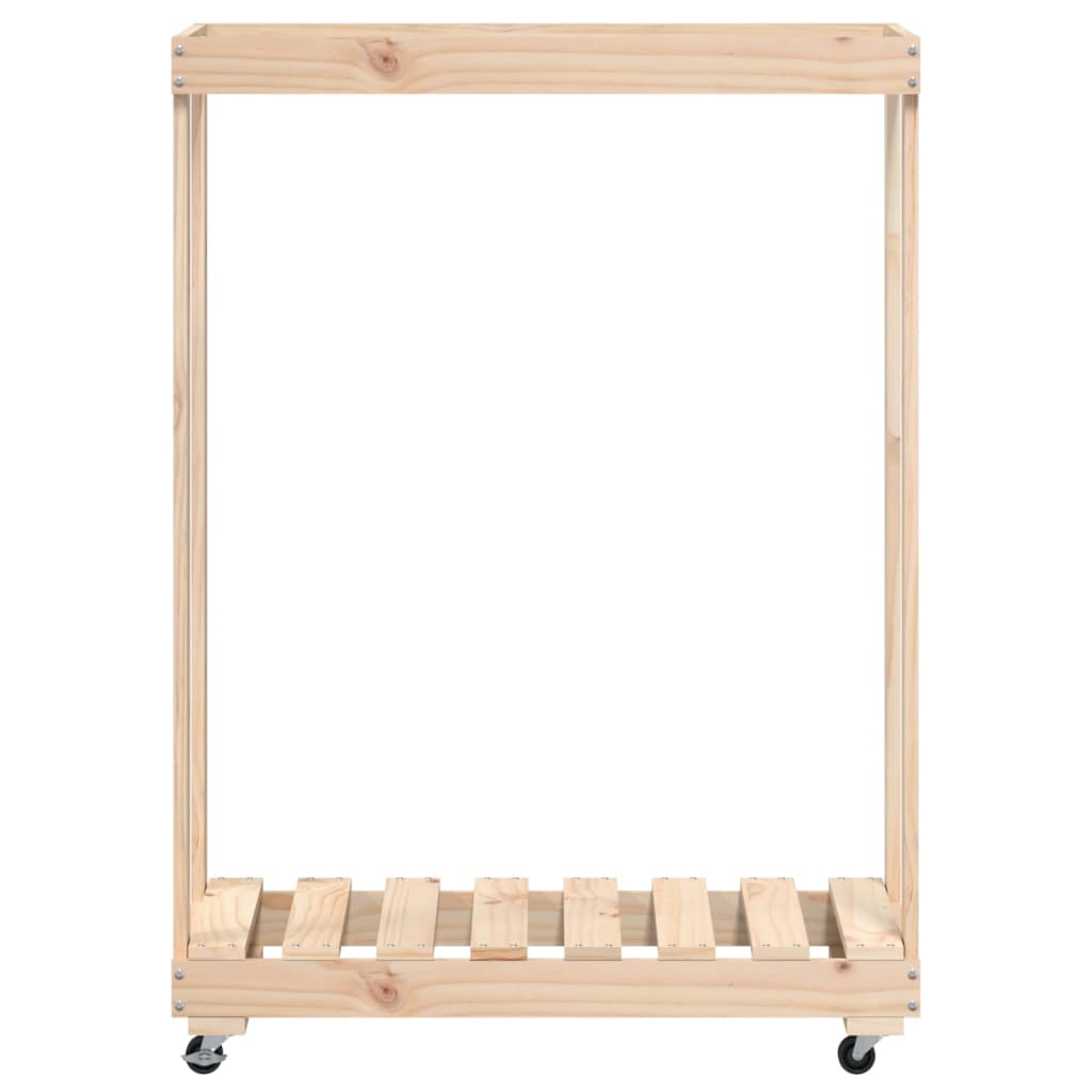 vidaXL Kaminholzregal mit Rollen 76,5x40x108 cm Massivholz Kiefer