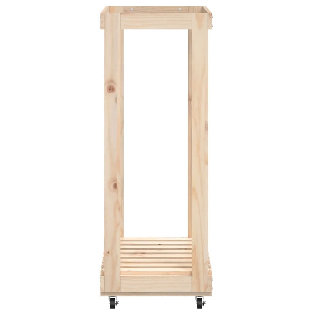 vidaXL Kaminholzregal mit Rollen 76,5x40x108 cm Massivholz Kiefer