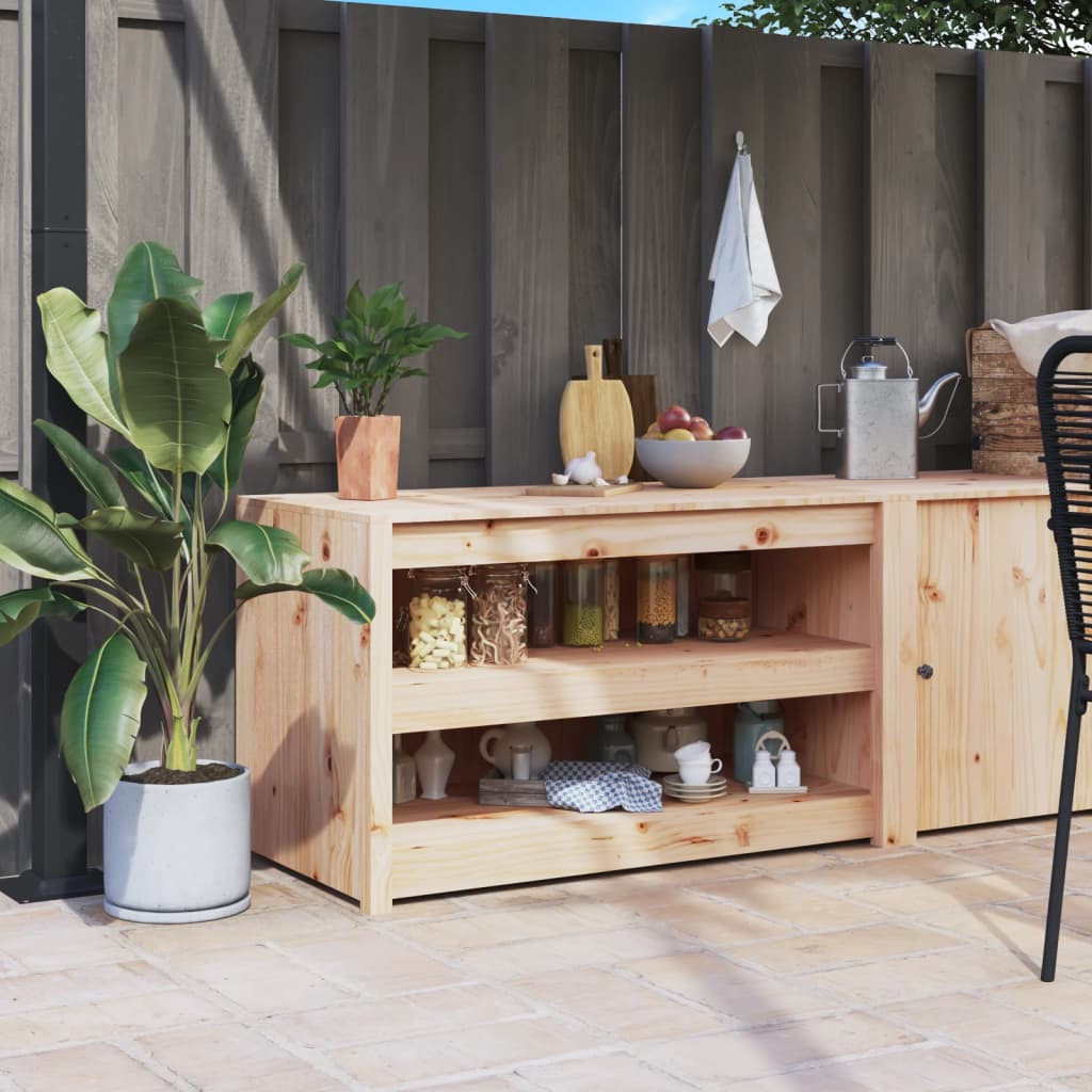 vidaXL Outdoor-Küchenschrank MEPPEL  106x55x64 cm Massivholz Kiefer