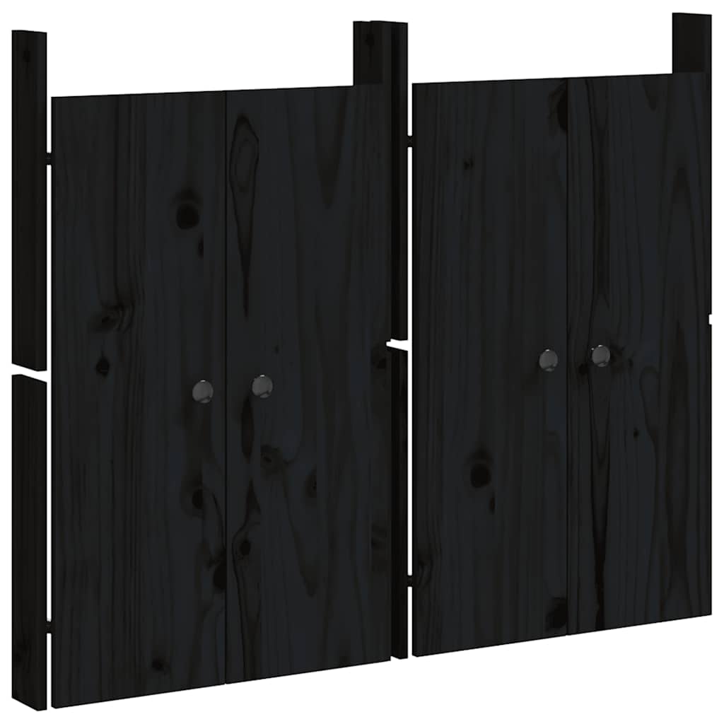 vidaXL Türen für Outdoor-Küche MEPPEL 2 Stk. Schwarz 50x9x82 cm Kiefernholz