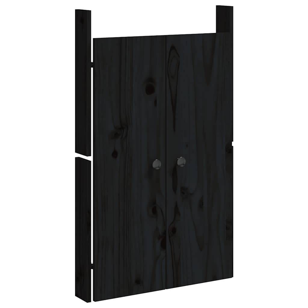 vidaXL Türen für Outdoor-Küche MEPPEL 2 Stk. Schwarz 50x9x82 cm Kiefernholz