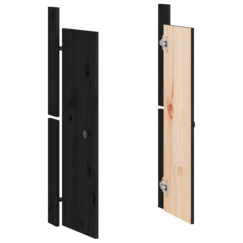 vidaXL Türen für Outdoor-Küche MEPPEL 2 Stk. Schwarz 50x9x82 cm Kiefernholz