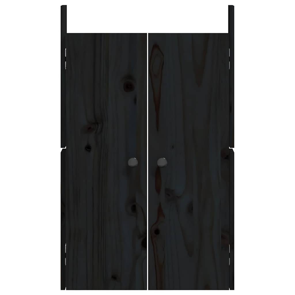 vidaXL Türen für Outdoor-Küche MEPPEL 2 Stk. Schwarz 50x9x82 cm Kiefernholz