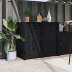 vidaXL Türen für Outdoor-Küche MEPPEL 2 Stk. Schwarz 50x9x82 cm Kiefernholz