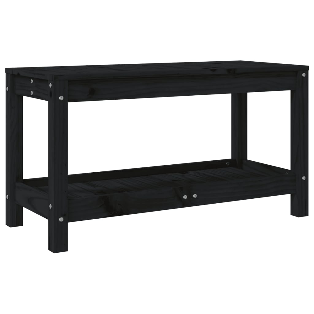 vidaXL Gartenbank Schwarz 82,5x35x45 cm Massivholz Kiefer