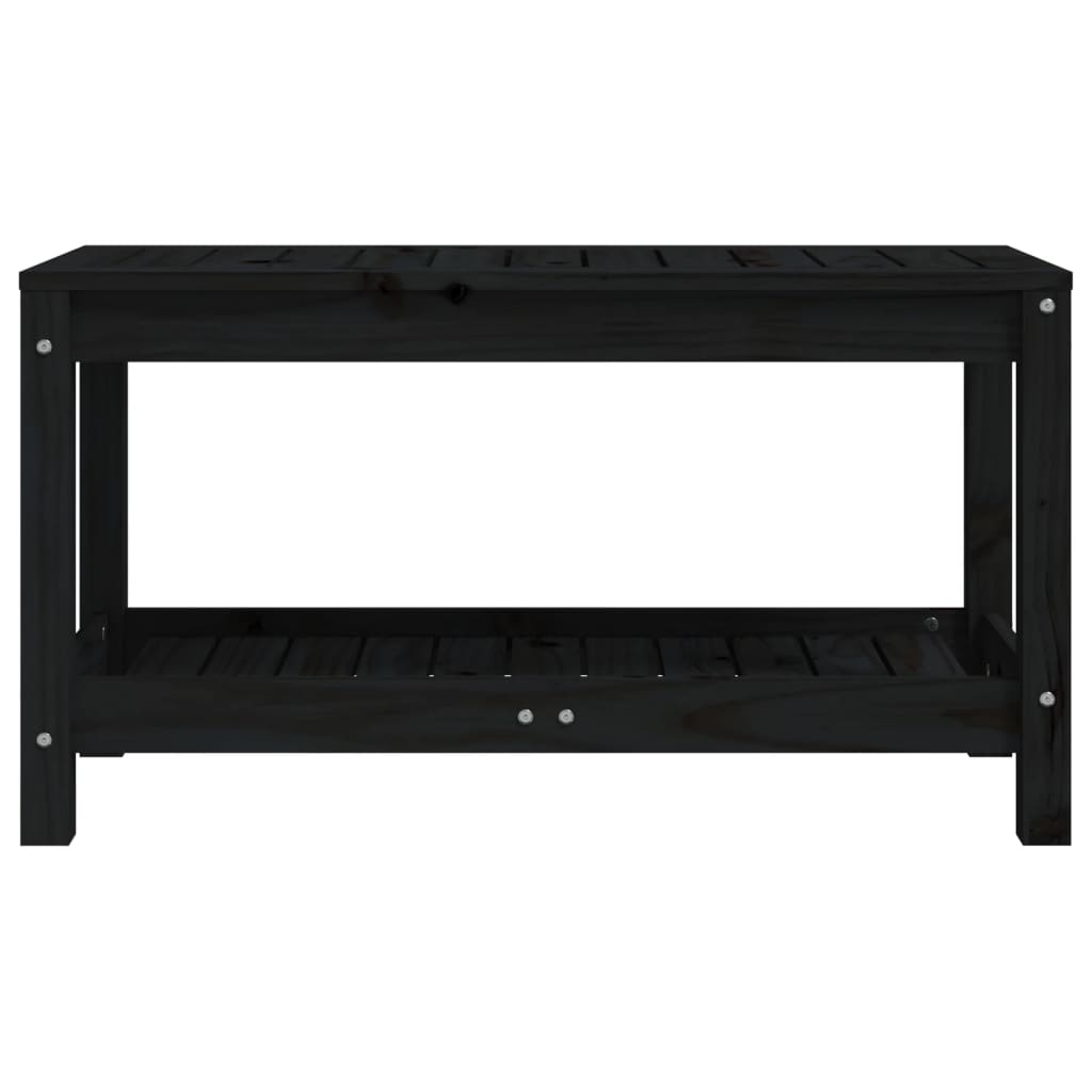 vidaXL Gartenbank Schwarz 82,5x35x45 cm Massivholz Kiefer
