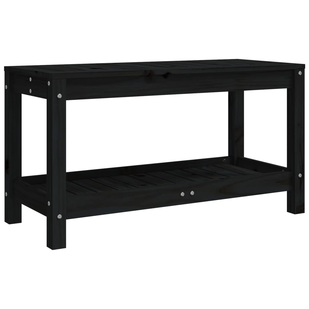 vidaXL Gartenbank Schwarz 82,5x35x45 cm Massivholz Kiefer
