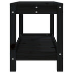 vidaXL Gartenbank Schwarz 82,5x35x45 cm Massivholz Kiefer