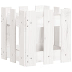 vidaXL Pflanzkübel Lattenzaun-Design Weiß 30x30x30 cm Kiefernholz