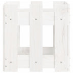 vidaXL Pflanzkübel Lattenzaun-Design Weiß 30x30x30 cm Kiefernholz