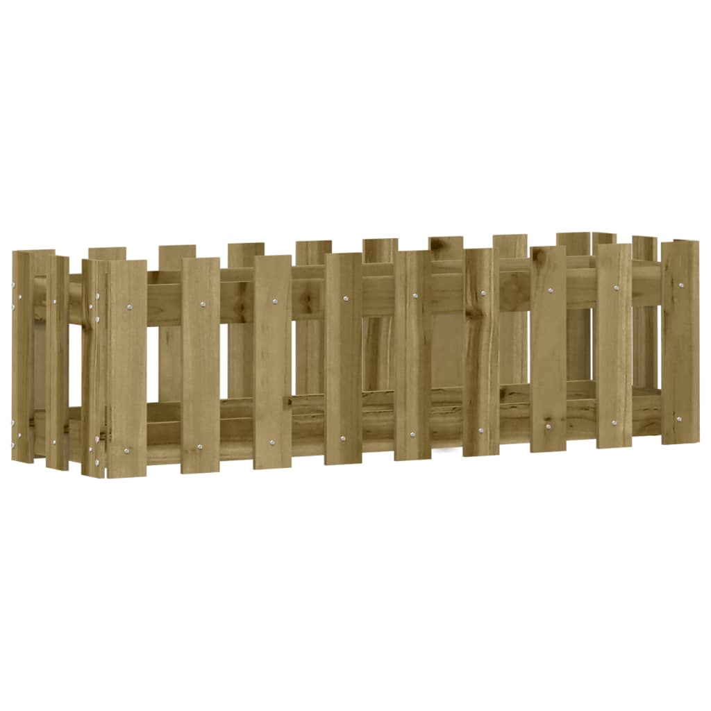 vidaXL Hochbeet Lattenzaun-Design 100x30x30 cm Kiefernholz Imprägniert