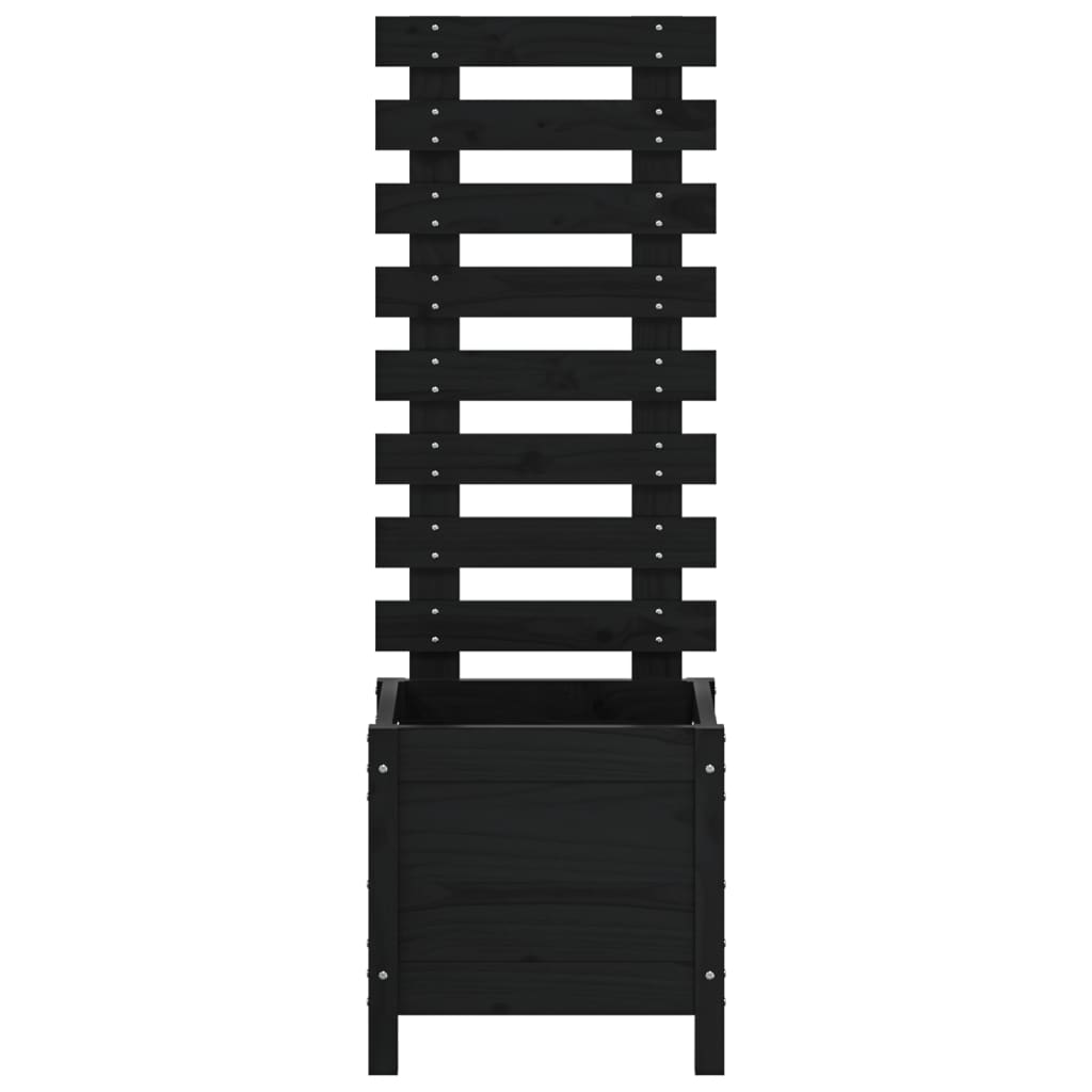 vidaXL Pflanzkübel Rankhilfe Schwarz 39x39,5x114 cm Massivholz Kiefer