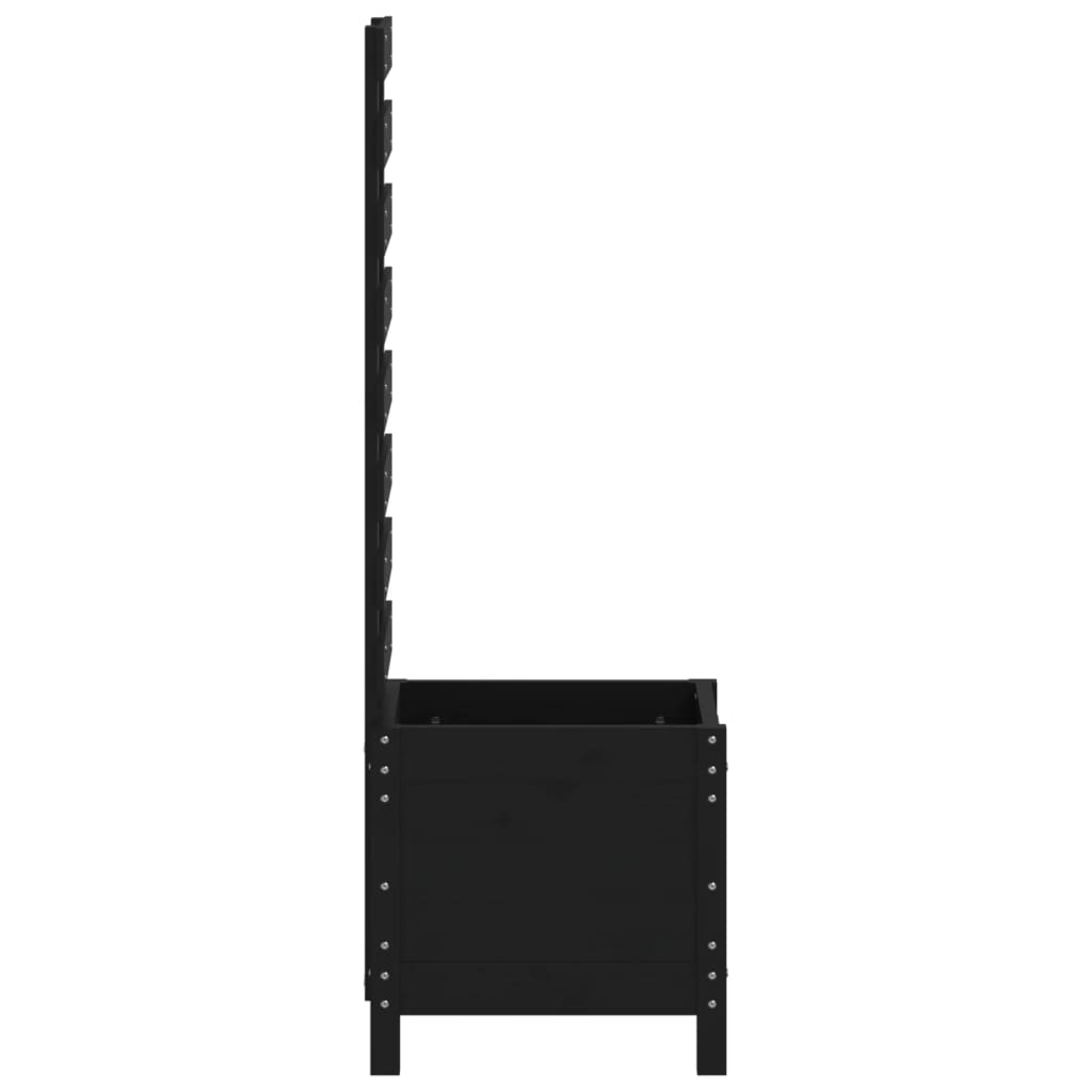 vidaXL Pflanzkübel Rankhilfe Schwarz 39x39,5x114 cm Massivholz Kiefer