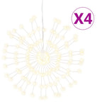 vidaXL Weihnachtsbeleuchtungen Feuerwerk 4 Stk. 140 LEDs Warmweiß 17cm