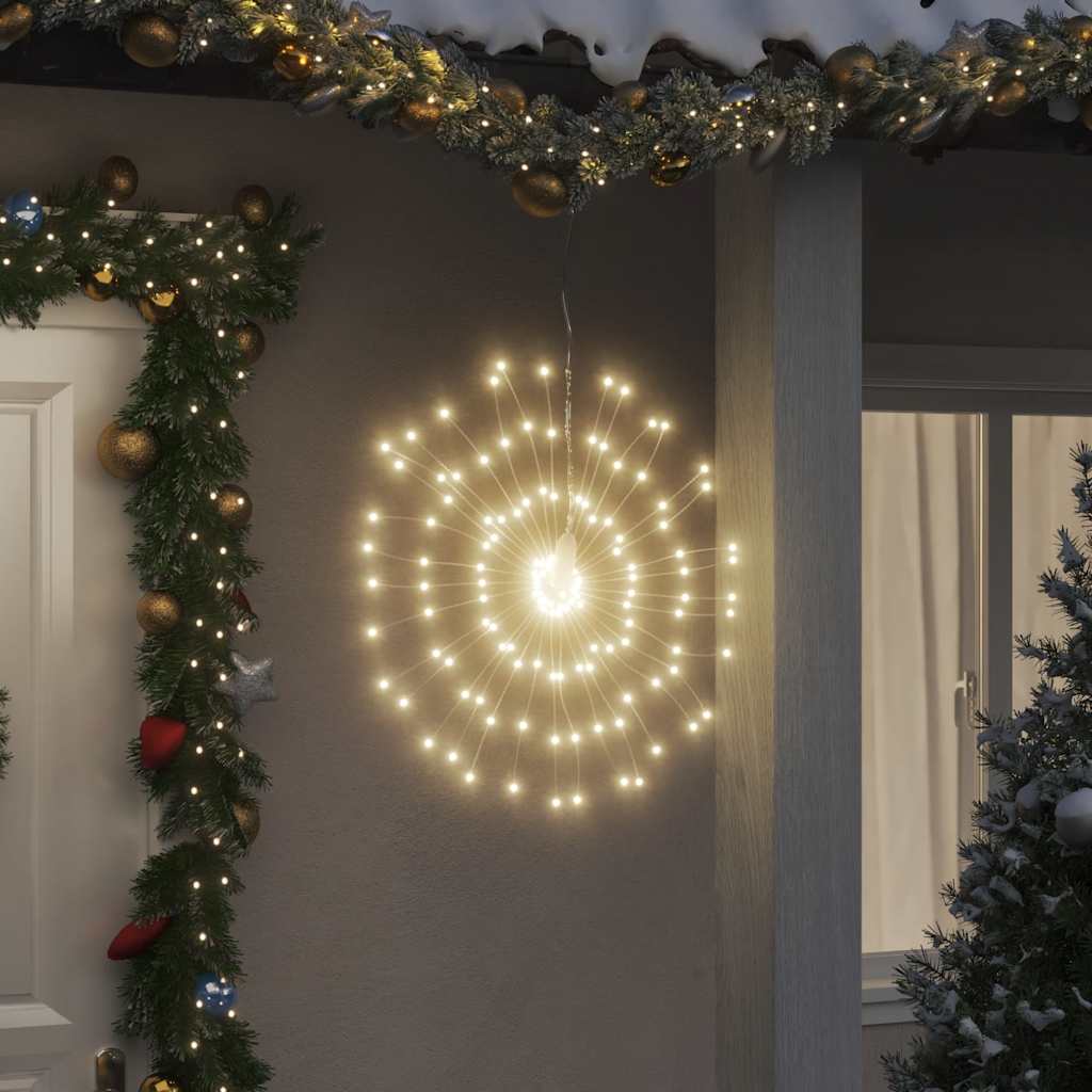 vidaXL Weihnachtsbeleuchtungen Feuerwerk 4 Stk. 140 LEDs Warmweiß 17cm
