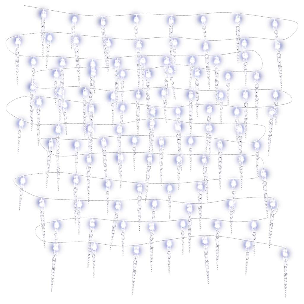 vidaXL Weihnachts-Eiszapfen-Licht 200 LEDs Kaltweiß 20 m Acryl PVC
