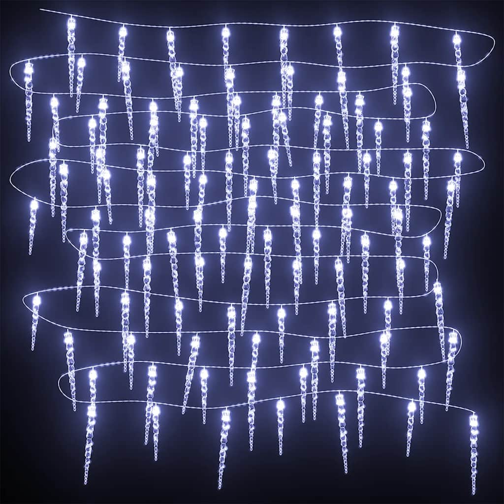 vidaXL Weihnachts-Eiszapfen-Licht 200 LEDs Kaltweiß 20 m Acryl PVC