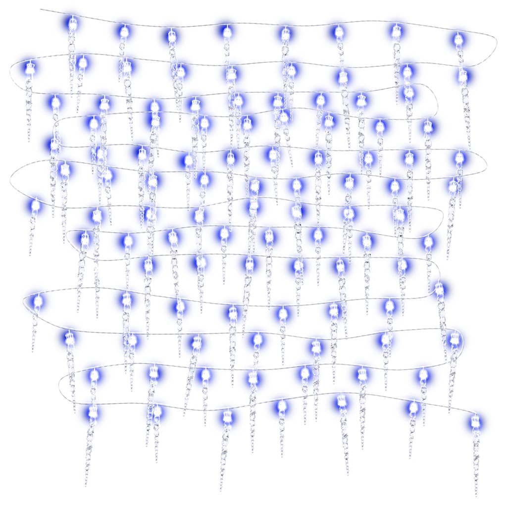 vidaXL Eiszapfen-Lichterkette 200 LEDs Blau 20 m Acryl PVC