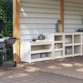 vidaXL Outdoor-Küchenschränke MEPPEL 2 Stk. Weiß Massivholz Kiefer