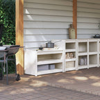 vidaXL Outdoor-Küchenschränke MEPPEL 2 Stk. Weiß Massivholz Kiefer