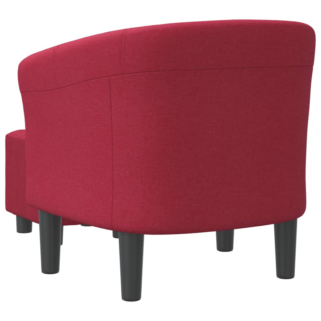 vidaXL Clubsessel mit Fußhocker Weinrot Stoff
