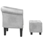 vidaXL Clubsessel mit Fußhocker Silbern Kunstleder