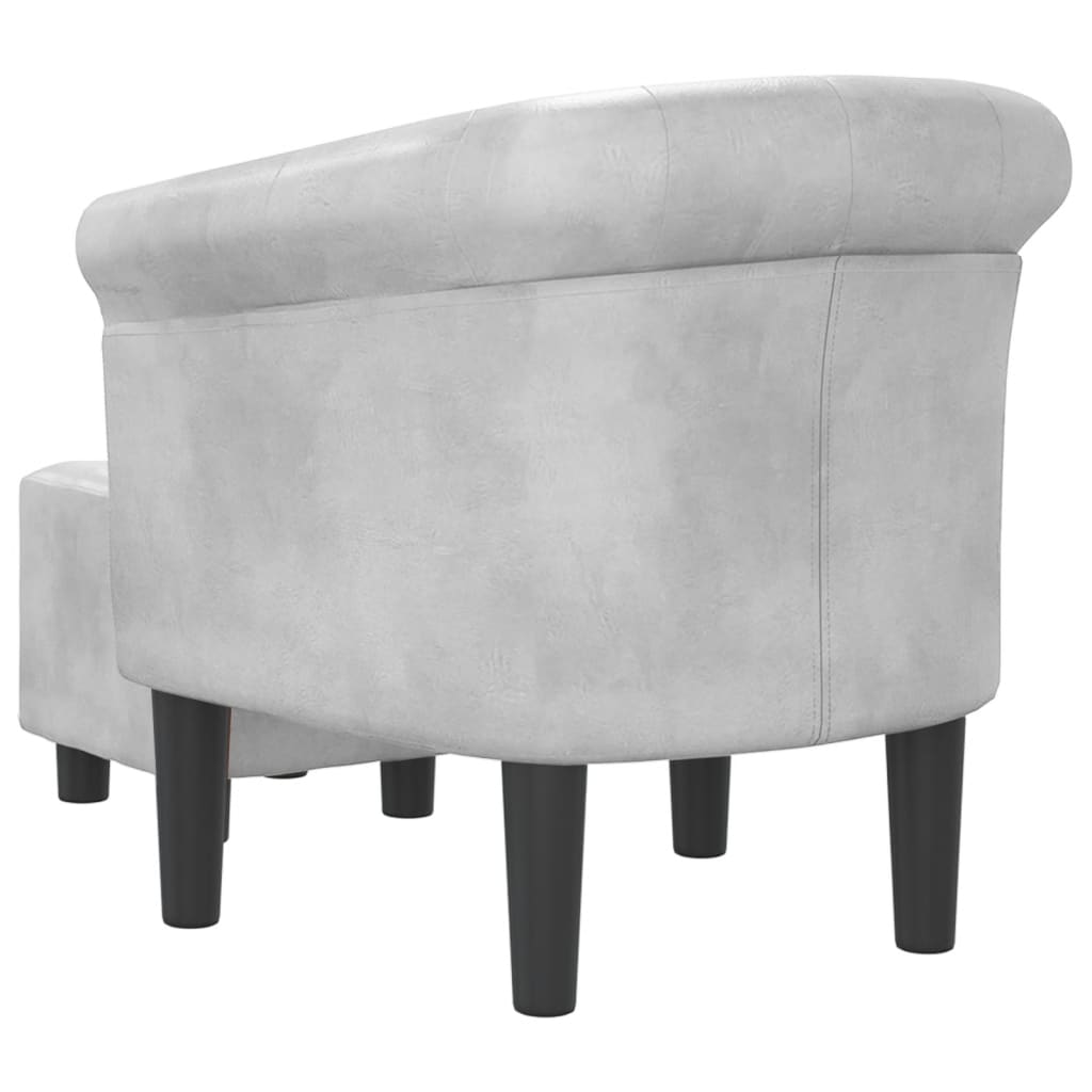 vidaXL Clubsessel mit Fußhocker Silbern Kunstleder