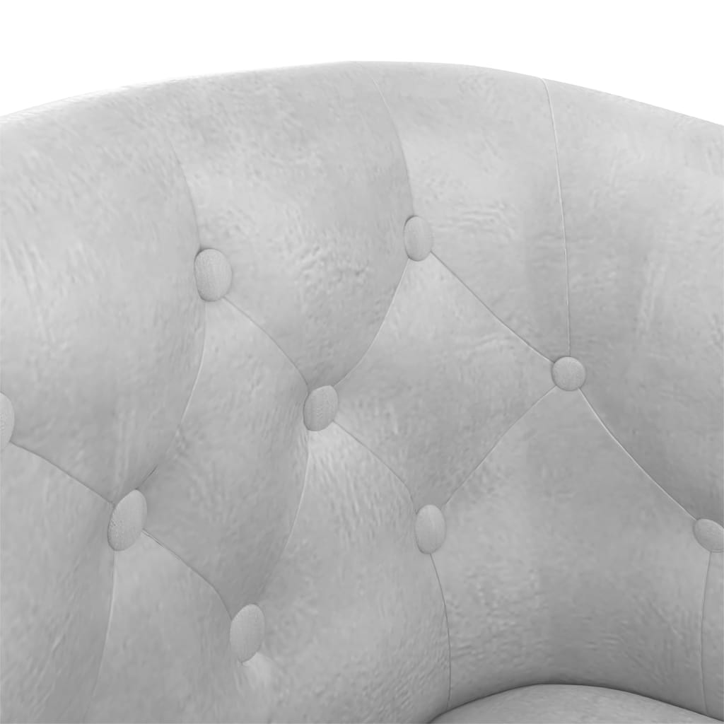 vidaXL Clubsessel mit Fußhocker Silbern Kunstleder