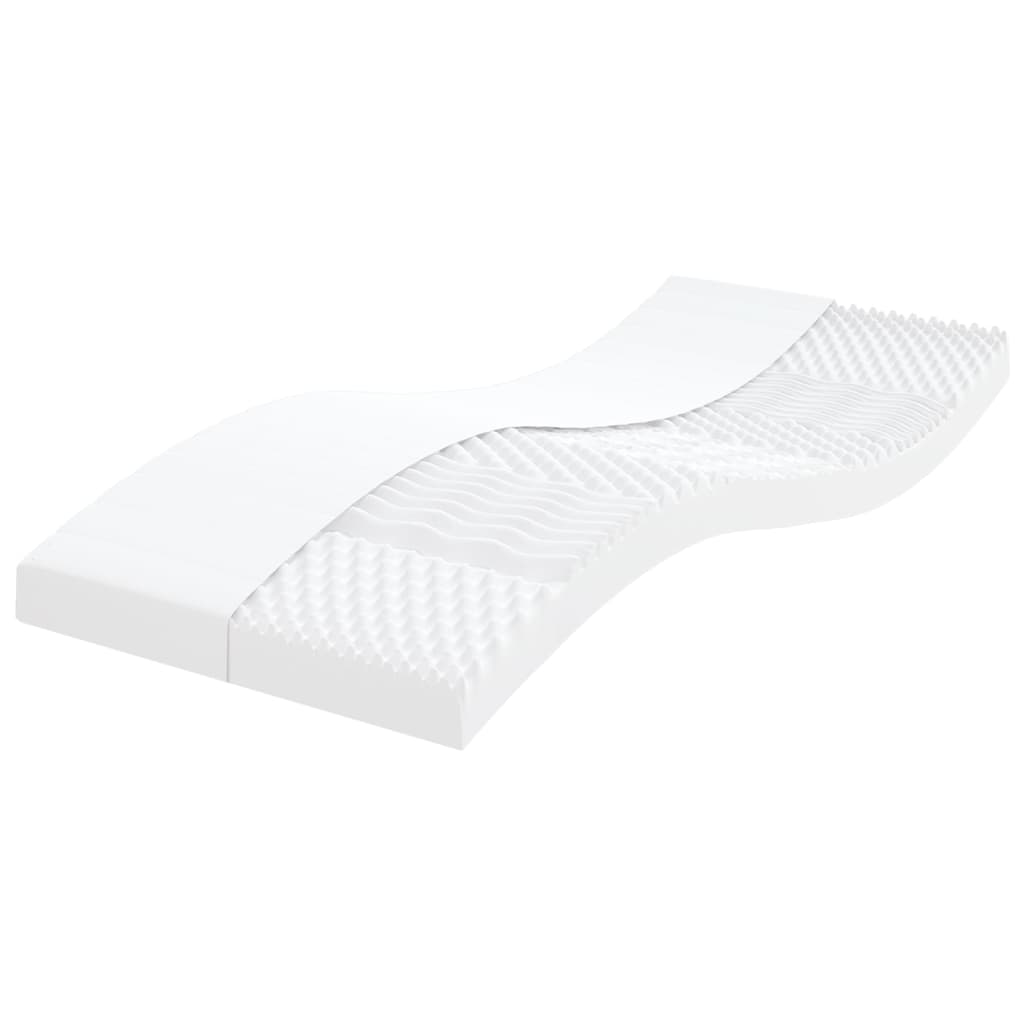 vidaXL Schaumstoffmatratze Weiß 80x200 cm 7-Zonen Härtegrad 20 ILD