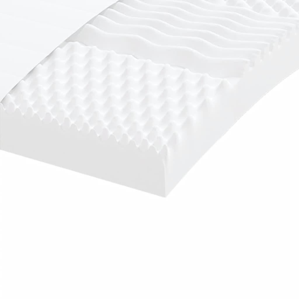 vidaXL Schaumstoffmatratze Weiß 80x200 cm 7-Zonen Härtegrad 20 ILD
