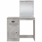 vidaXL Schminktisch mit LED-Leuchten Betongrau 90x42x132,5 cm