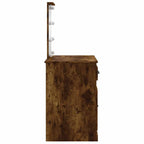 vidaXL Schminktisch mit LED-Leuchten Räuchereiche 90x42x132,5 cm
