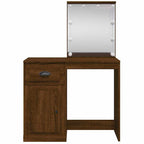 vidaXL Schminktisch mit LED-Leuchten Braun Eichen-Optik 90x42x132,5 cm