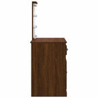 vidaXL Schminktisch mit LED-Leuchten Braun Eichen-Optik 90x42x132,5 cm
