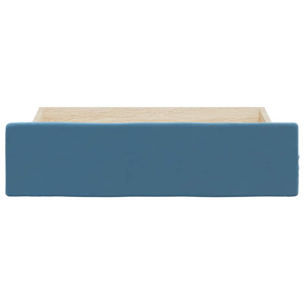 vidaXL Bettschubladen 2 Stk. Blau Holzwerkstoff und Samt