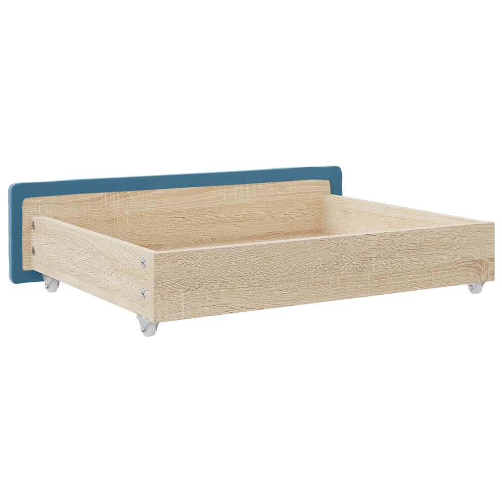 vidaXL Bettschubladen 2 Stk. Blau Holzwerkstoff und Samt