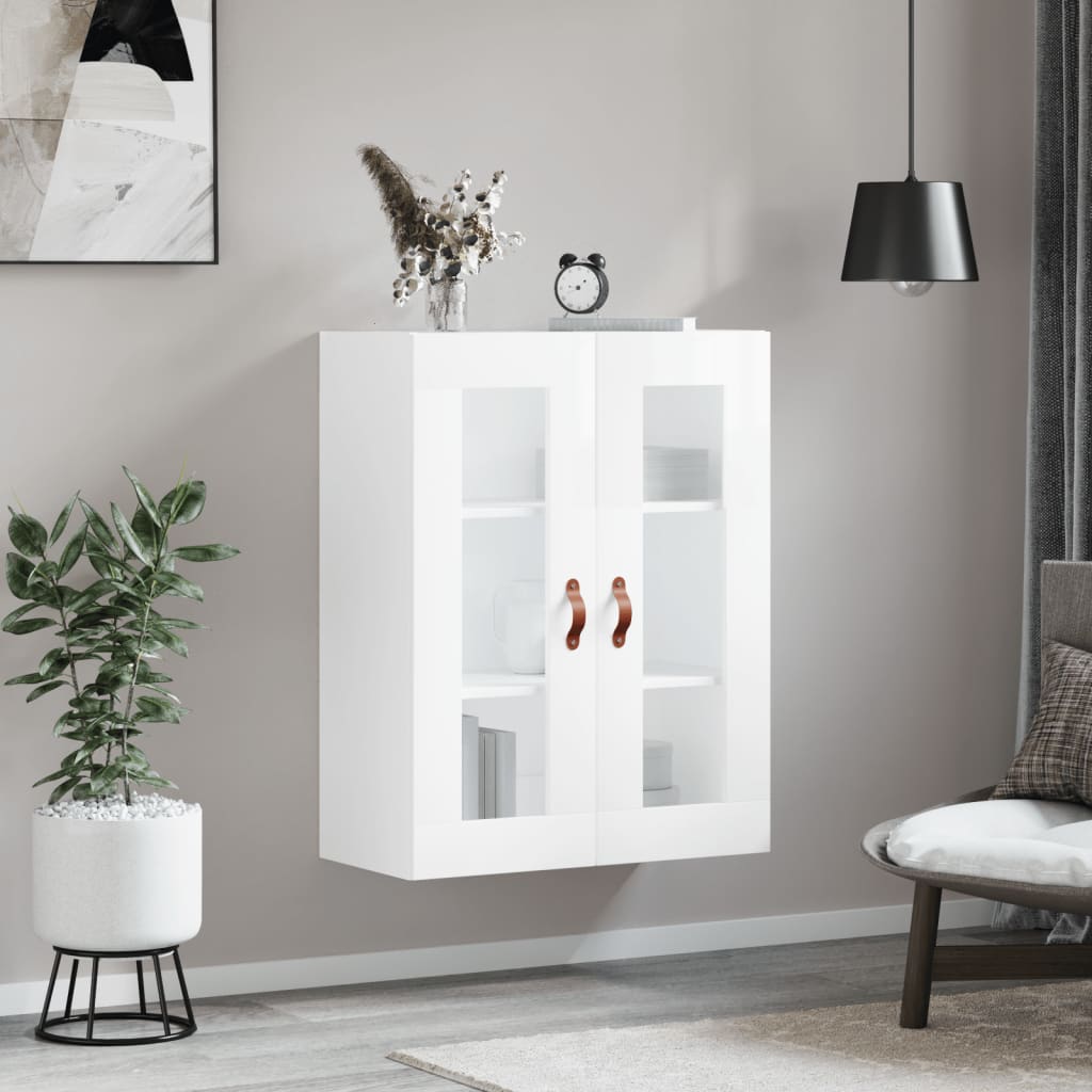 vidaXL Wandschrank Hochglanz-Weiß 69,5x34x90 cm