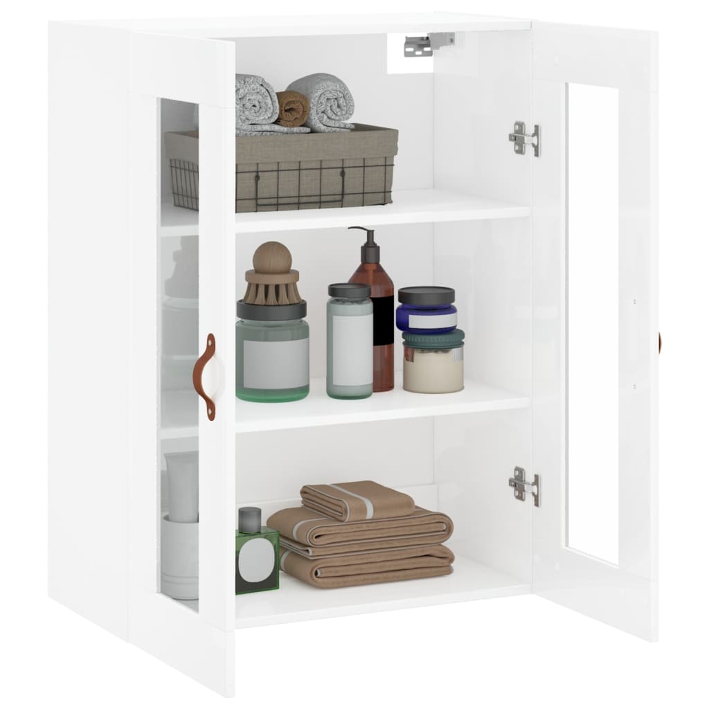 vidaXL Wandschrank Hochglanz-Weiß 69,5x34x90 cm