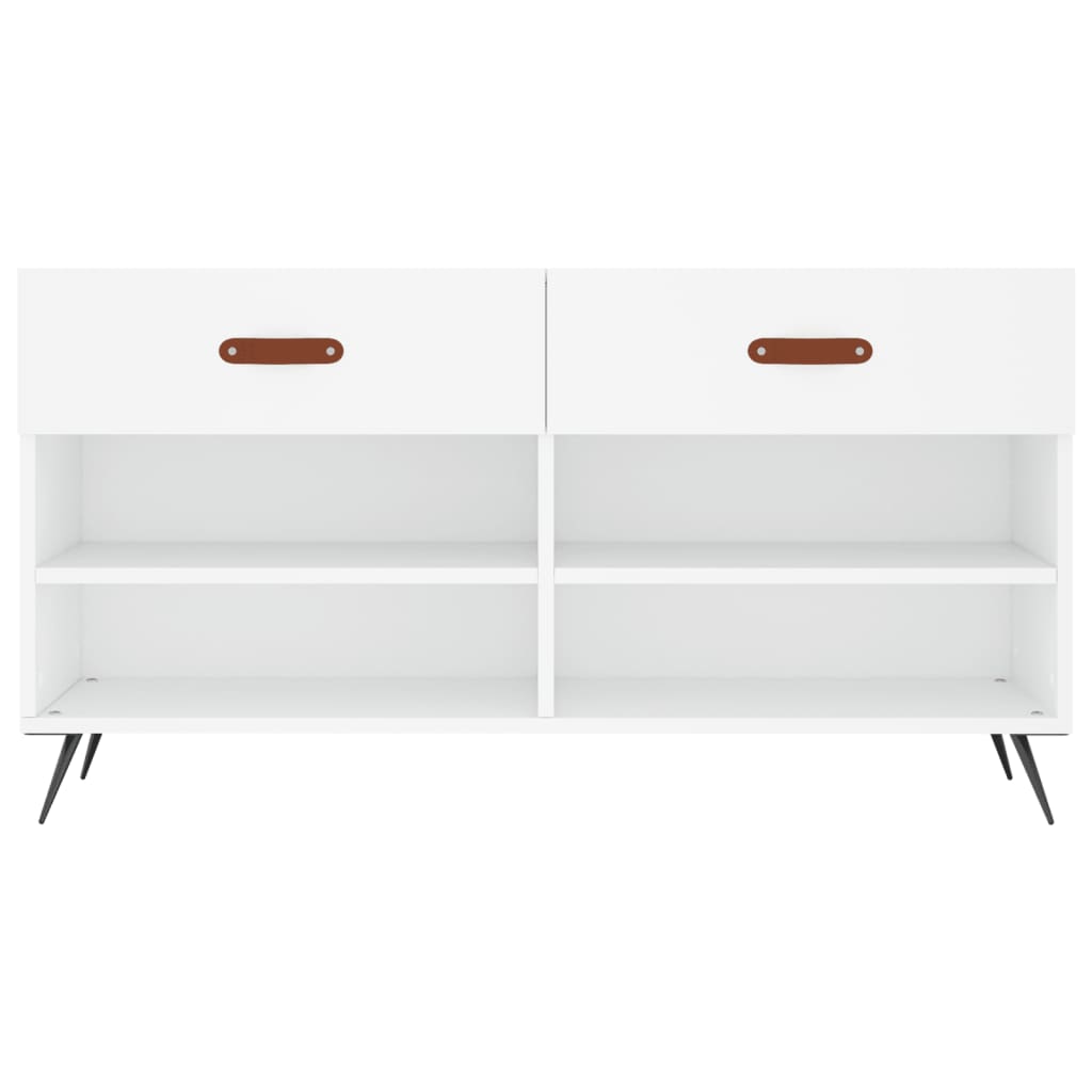 vidaXL Schuhbank Weiß 102x35x55 cm Holzwerkstoff
