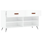 vidaXL Schuhbank Hochglanz-Weiß 102x35x55 cm Holzwerkstoff