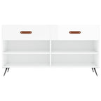 vidaXL Schuhbank Hochglanz-Weiß 102x35x55 cm Holzwerkstoff
